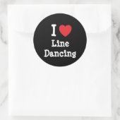 Ik hou van Line Dansend hart aangepast Ronde Sticker (Tas)