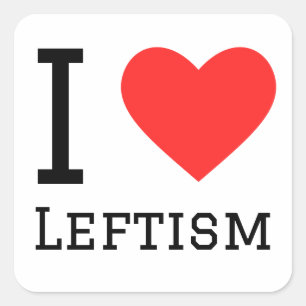 Ik hou van linksisme vierkante sticker