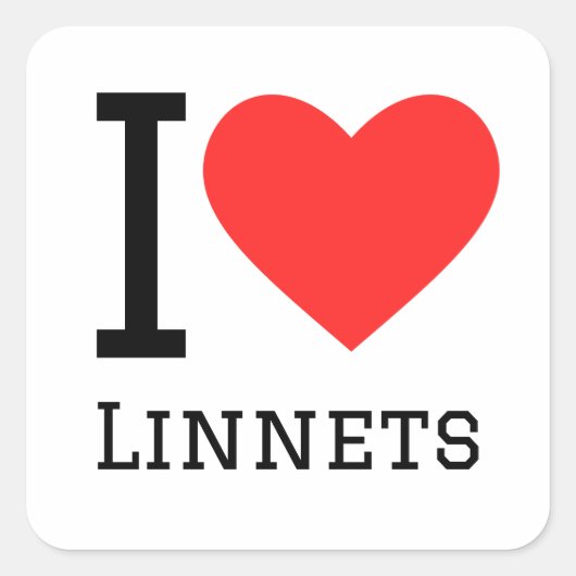 Ik hou van linnetten vierkante sticker (Voorkant)