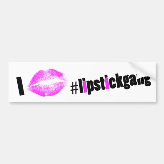 Ik hou van #lipstickgang Bumpersticker (Voorkant)