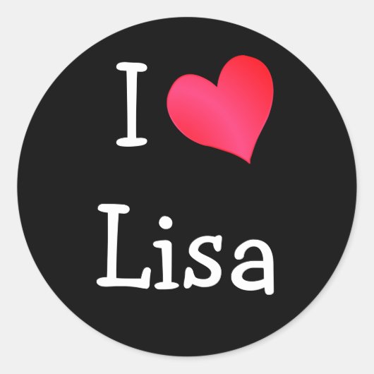 Ik hou van Lisa Ronde Sticker (Voorkant)