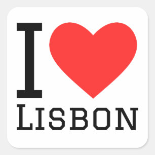Ik hou van Lissabon Vierkante Sticker