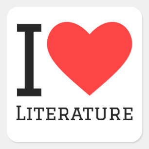 Ik hou van literatuur vierkante sticker