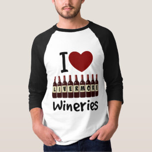 Ik hou van Livermore wijnhuizen hart en wijn fless T-shirt