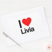 ik hou van livia rechthoekige sticker (Envelop)
