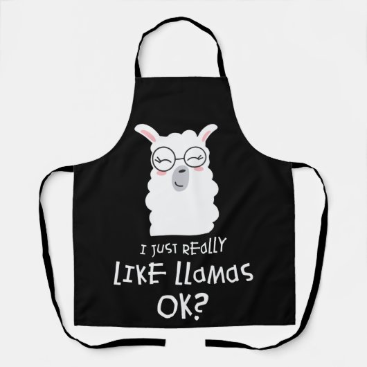 Ik hou van Llama Oke Llama Alpaca Lover Schort (Voorkant)