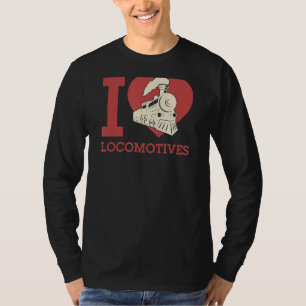 Ik hou van locomotieven die ik hart van locomotiev t-shirt