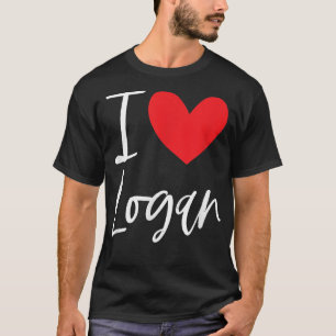 Ik hou van Logan Name Personalized Boy Man BFF Fri T-shirt