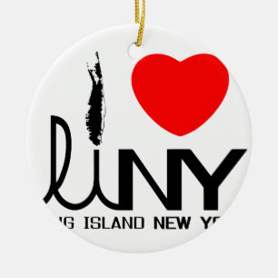 Ik hou van Long Island NY Keramisch Ornament