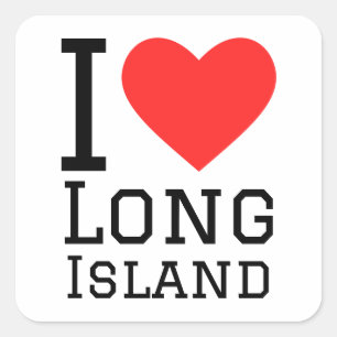 Ik hou van Long Island Vierkante Sticker
