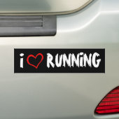 Ik hou van lopende Bumpersticker (Op auto)