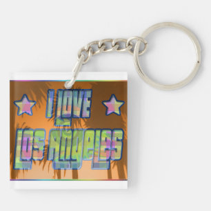 Ik hou van Los Angeles Beauful Oranje Sunset Keych Sleutelhanger
