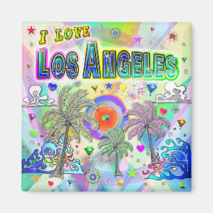 Ik hou van Los Angeles Deep Dream Magnet Magneet