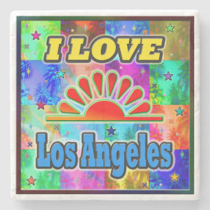 Ik hou van Los Angeles Sun en Palms Onderzetter
