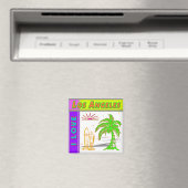 "Ik hou van Los Angeles"Sun Palm Tree&Surfer#2 Mag Magneet (Insitu (Vaatwasser))