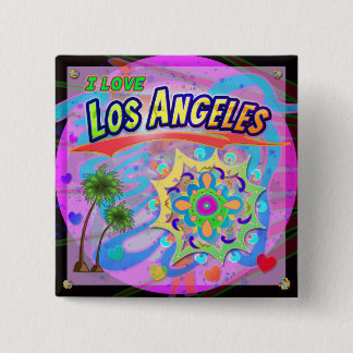 Ik hou van Los Angeles True Progress-Button Vierkante Button 5,1 Cm