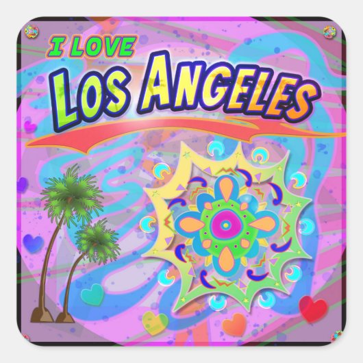 Ik hou van Los Angeles True Progress-Sticker Vierkante Sticker (Voorkant)