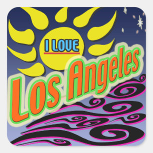 "Ik hou van Los Angles: Night Sunshine" Sticker
