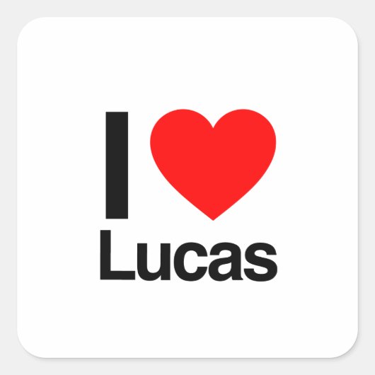 ik hou van lucas vierkante sticker (Voorkant)