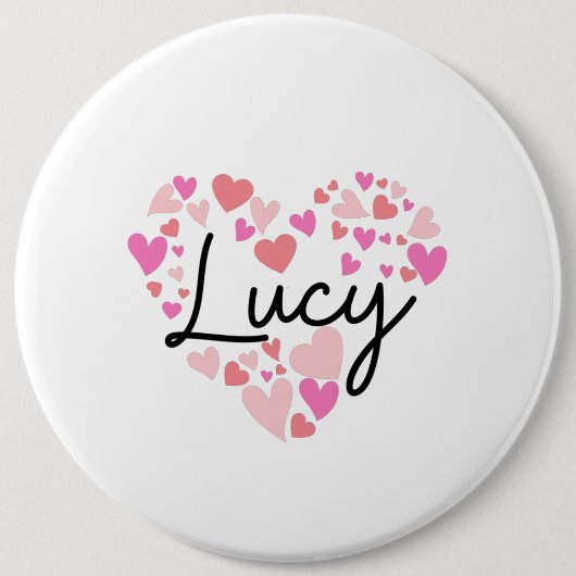 Ik hou van Lucy Ronde Button 6,0 Cm (Voorkant)
