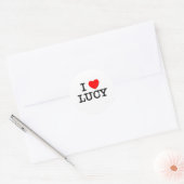 Ik hou van Lucy Ronde Sticker (Envelop)