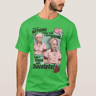 Ik hou van Lucy Vrienden en Chocolade retro T-shirt