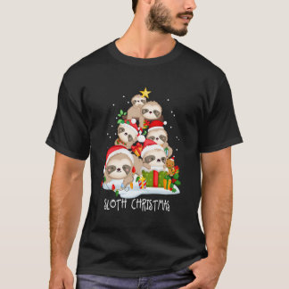 Ik hou van luiaarsboom vrolijk luiaards kerstfeest t-shirt