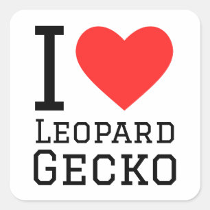 Ik hou van luipaardgekko vierkante sticker