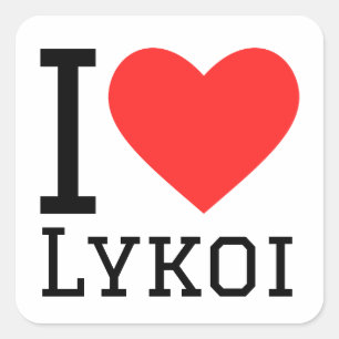 Ik hou van lykoi vierkante sticker