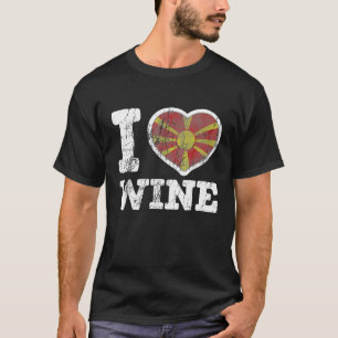 Ik hou van Macedonische wijn Macedonië hartvlag T-shirt