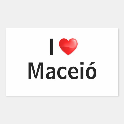 Ik hou van Maceió Rechthoekige Sticker (Voorkant)