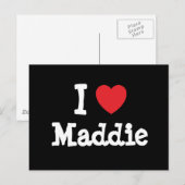 Ik hou van Maddie hart T-Shirt Briefkaart (Voorkant / Achterkant)