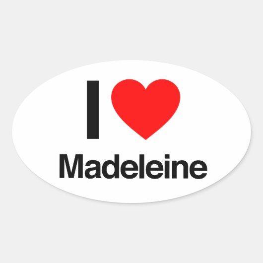 ik hou van madeleine ovale sticker (Voorkant)