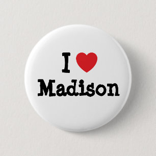 Ik hou van Madison hart T-Shirt Ronde Button 5,7 Cm