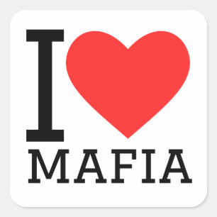 Ik hou van maffia vierkante sticker