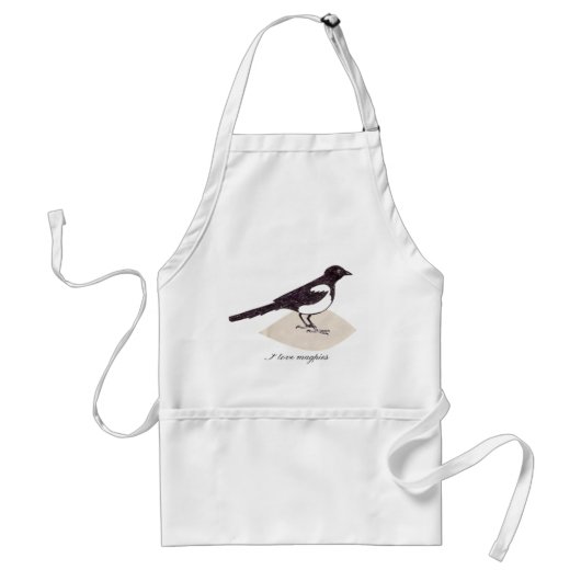 Ik hou van magpies - apron standaard schort (Voorkant)