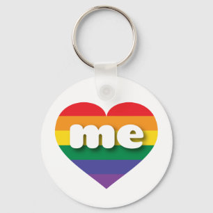 Ik hou van Maine Rainbow Heart Sleutelhanger