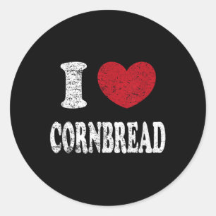 Ik hou van maïsbrood Ronde Sticker