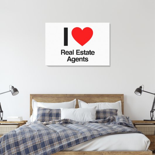 Ik hou van makelaars canvas afdruk (Insitu (Slaapkamer))