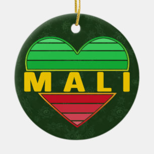 Ik hou van Mali, Malinees hart Keramisch Ornament