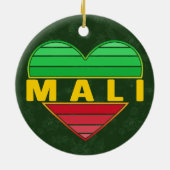 Ik hou van Mali, Malinees hart Keramisch Ornament (Achterkant)