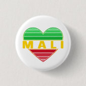 Ik hou van Mali, Malinees hart Ronde Button 3,2 Cm (Voorkant)