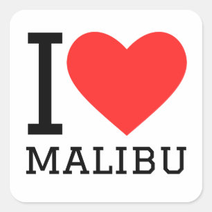 Ik hou van malibu vierkante sticker