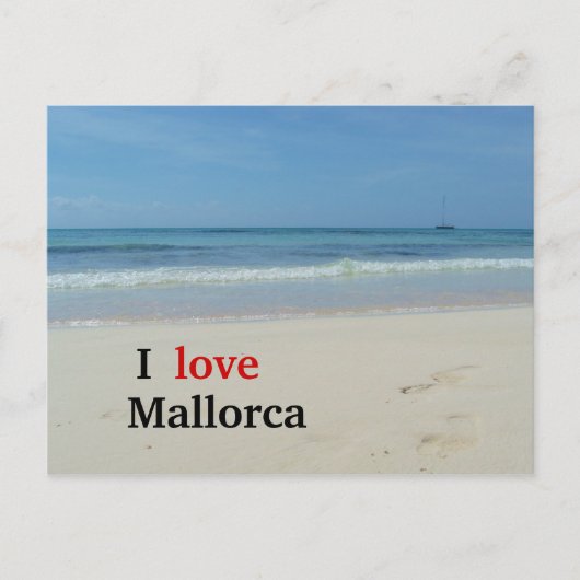 Ik hou van Mallorca Beach Briefkaart (Voorkant)