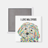 Ik hou van Maltipoos Magnet Magneet (Voorkant / Achterkant)