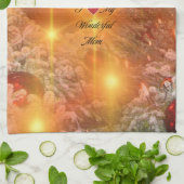 Ik hou van mam, gouden kerst, theedoek (Gevouwen)