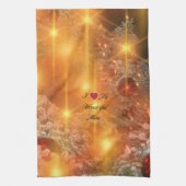 Ik hou van mam, gouden kerst, theedoek (Verticaal)