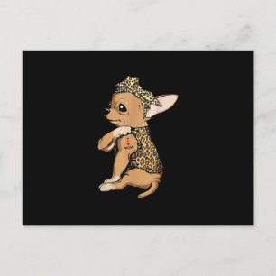 Ik hou van mam Tattoo Funny Chihuahua Dog met Band Briefkaart