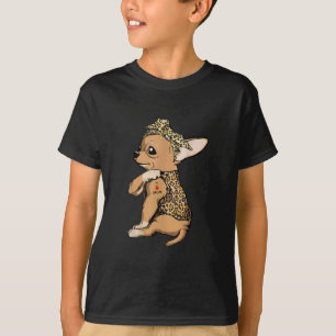 Ik hou van mam Tattoo Funny Chihuahua Dog met Band T-shirt