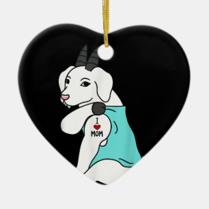 Ik hou van mam Tattoo geit Funny Mors Day Pet Keramisch Ornament